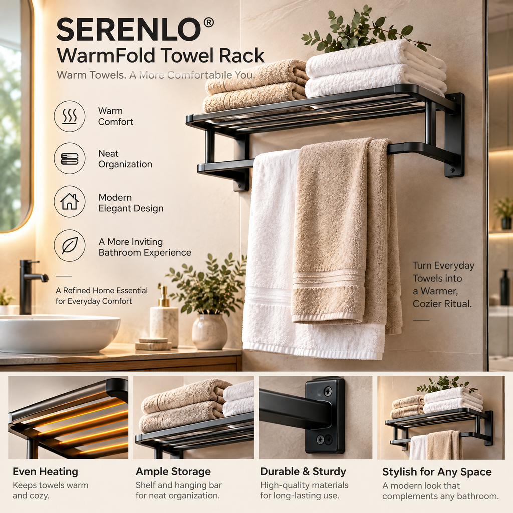 SERENLO™ WarmFold Towel Rack