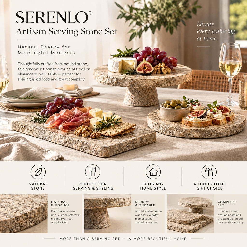 SERENLO™ Artisan Serving Stone Set