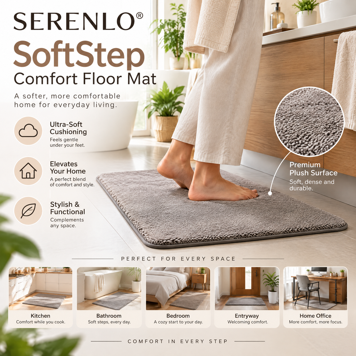 SERENLO™ SoftStep Comfort Floor Mat