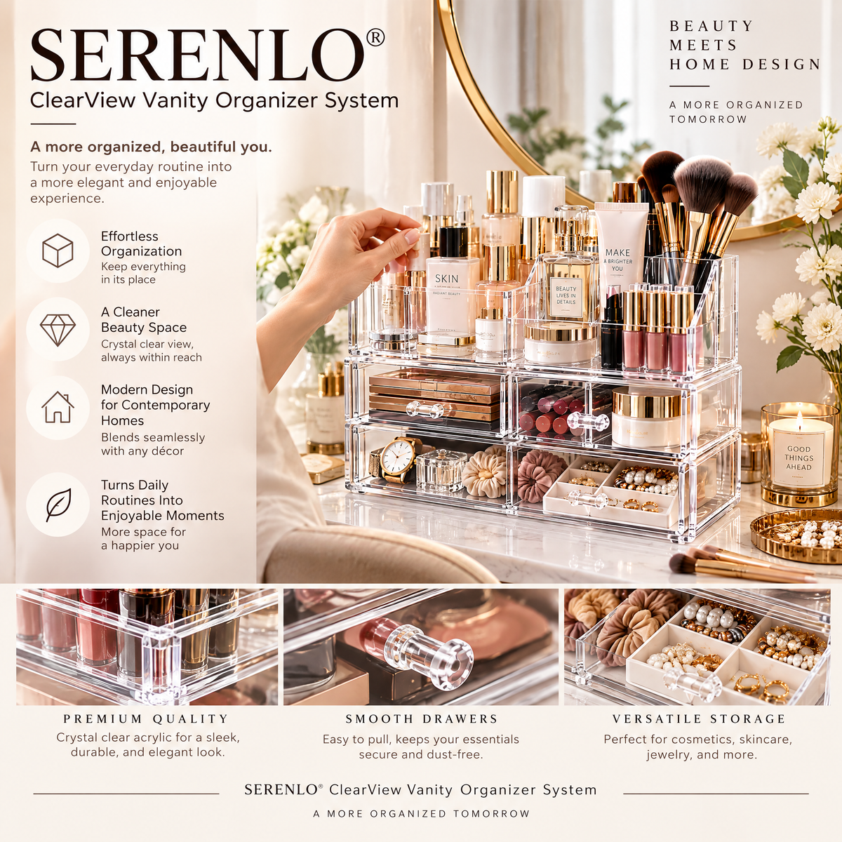 SERENLO™ ClearView Vanity Organizer System