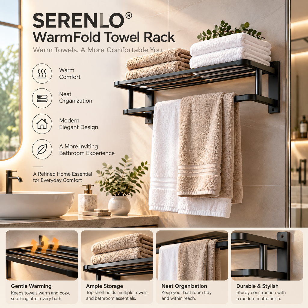 SERENLO™ WarmFold Towel Rack