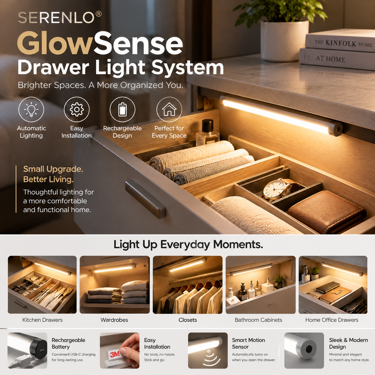SERENLO™ GlowSense Drawer Light System