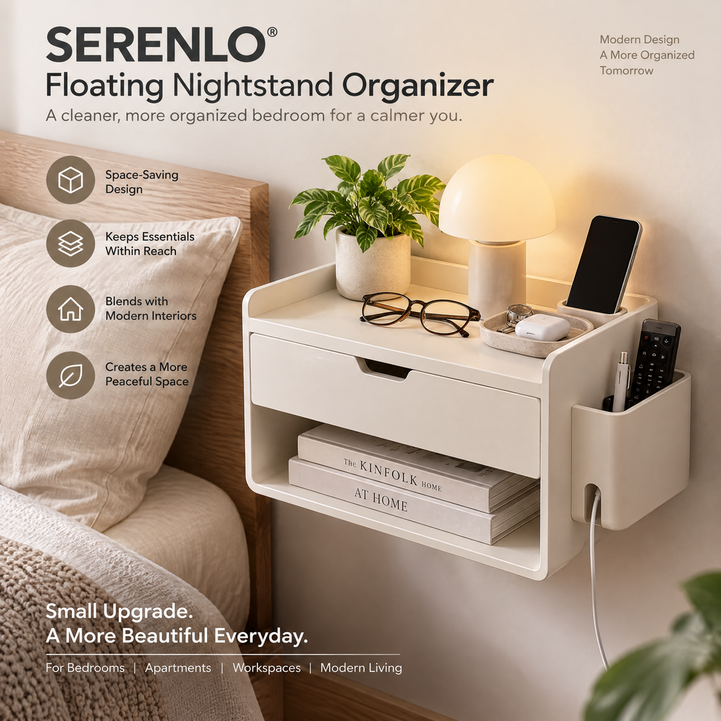 SERENLO™ Floating Nightstand Organizer
