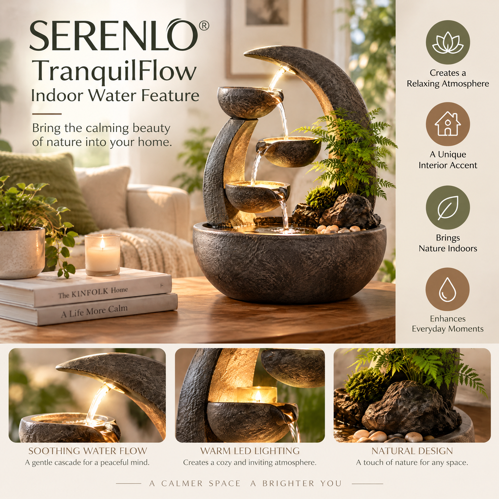 SERENLO™ TranquilFlow Indoor Water Feature