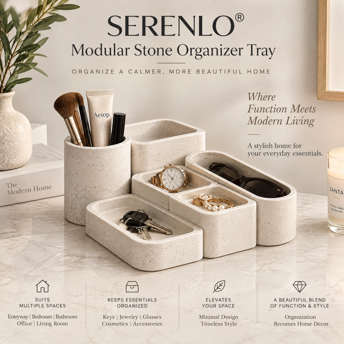 SERENLO™ Modular Stone Organizer Tray
